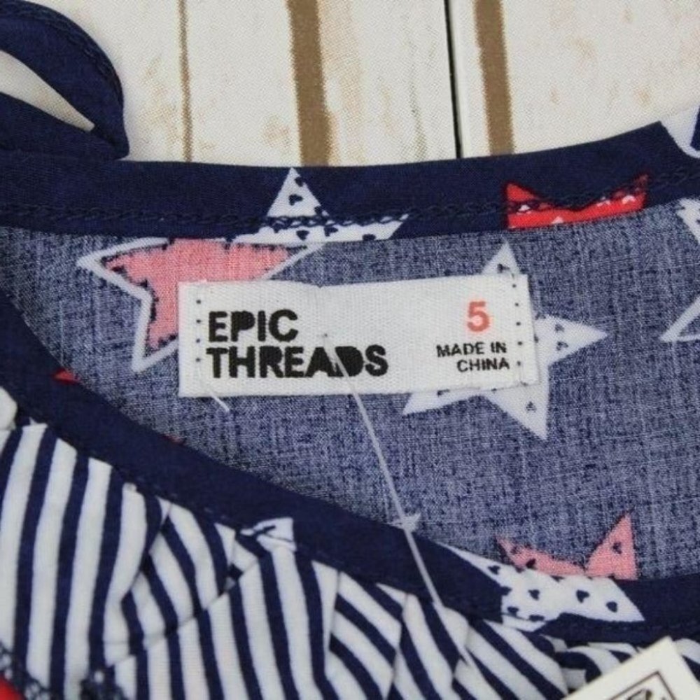 Epic Threads Little Girls Printed Ruffle-Trim Tank Top Size 5 - Picture 6 of 8